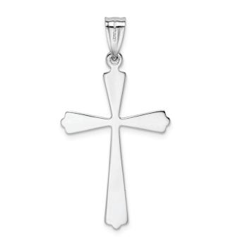 Rhodium Over 14k White Gold Polished Cross Pendant