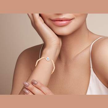 Sterling Statements 14K Rose Gold Over Sterling Silver Lab Turquoise CZ
Evil Eye Stretch Bracelet