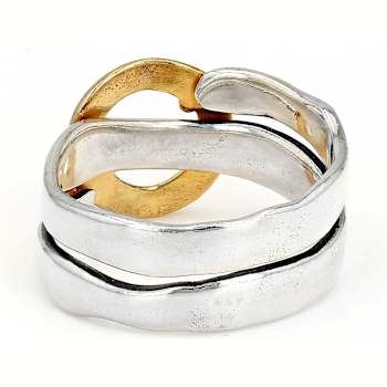 Two-Tone Circle Ring In Gold And Silver