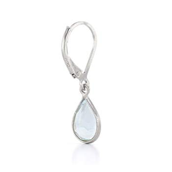 Blue Pear Shape Topaz Sterling Silver Earrings 4ct