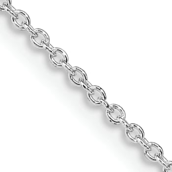 Rhodium Over Sterling Silver 1.25mm Cable Chain with 2 Inch Extension Necklace