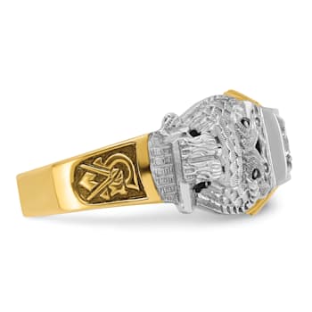 10K Two-tone Yellow and White Gold with Enamel and Diamond 32nd Scottish
Rite Masonic Ring 0.5ct