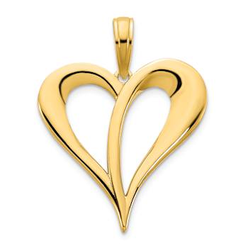 14k Yellow Gold Open Heart Pendant
