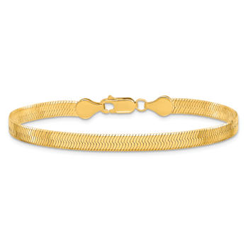 10k Yellow Gold 5mm Silky Herringbone Link Bracelet