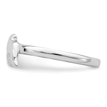Rhodium Over Sterling Silver Polished Dolphin Children's Ring