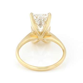 Lab-Grown Diamond Emerald-Cut Solitaire Ring In 14K Gold 4.00ct