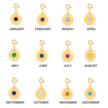 Round Swiss Blue Topaz 18K Yellow Gold Over Sterling Silver Circle
December Birthstone Charm