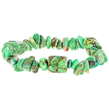 Green Turquoise Chip Bead Stretch Bracelet Set Of 3