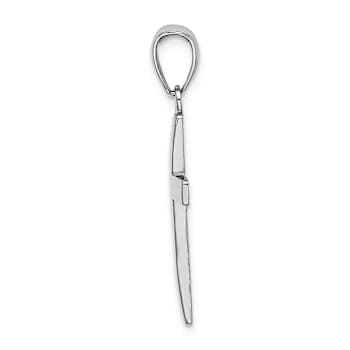 Rhodium Over 14k White Gold Polished Cross Charm