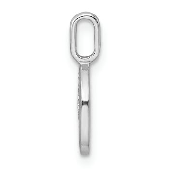 14K White Gold Diamond Letter O Initial Pendant