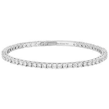 CZ Flex Bangle In Rhodium Over Brass 9.23ctw
