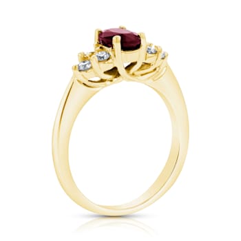 1.10ctw Ruby and Diamond Ring in 14k Yellow Gold