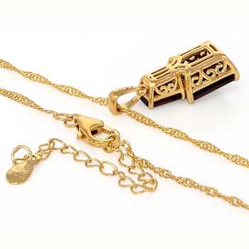 Smoky Quartz Rectangular Octagonal Pendant Necklace In 18K Gold Over
Sterling Silver 3.51ctw