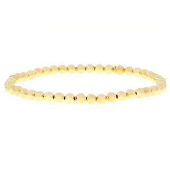 Beaded Stretch Bracelet Set Of 3 In 18K Gold Over Bronze