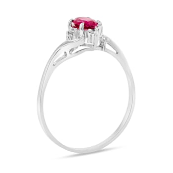 0.43ctw Ruby and Diamond Ring in 14k White Gold