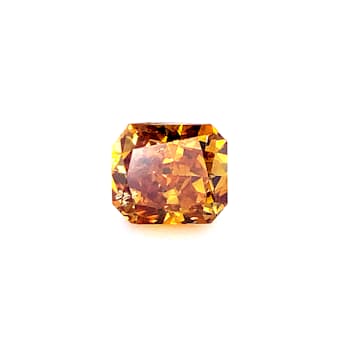 Natural Autumn Color Diamond 5.6x4.87mm Radiant Cut 0.77ct