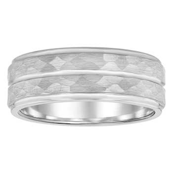 Robert Alton Men's Hammered Band 8mm Ring In Tungsten