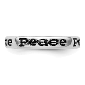Sterling Silver Stackable Expressions Expressions Polished Enameled
Peace Ring
