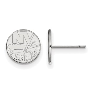 Rhodium Over Sterling Silver NHL New York Islanders LogoArt Extra Small
Post Earrings