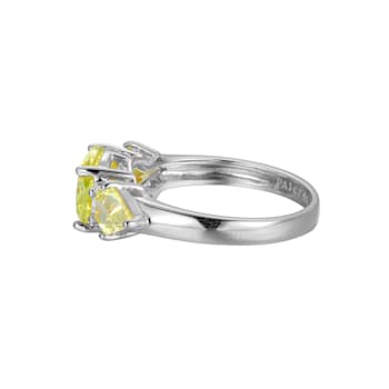 Green Cubic Zirconia Platinum Over Sterling Silver August Birthstone
Ring 4.79ctw