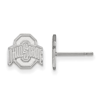 Rhodium Over Sterling Silver  LogoArt Ohio State University Extra Small
Post Earrings