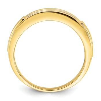 10K Yellow Gold Lab Grown Diamond Men's Ring