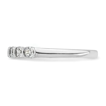 Rhodium Over 14K White Gold 7-Stone Diamond Wedding Band 0.49ctw