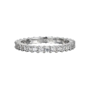 White Cubic Zirconia Rhodium Over Sterling Silver 3 Set Stackable Rings 6.11ctw