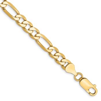 10k Yellow Gold 6.25mm Flat Figaro Link Bracelet