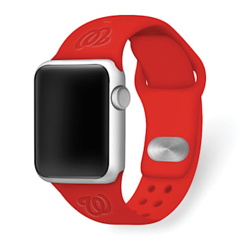 Gametime Washington Nationals Debossed Silicone Apple Watch Band
(38/40mm M/L). Watch not included.