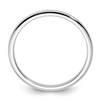 Rhodium Over 10K White Gold 1.2mm Half Round Stackable Expressions Band