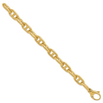 14K Yellow Gold 10mm Anchor Link 8 inch Bracelet