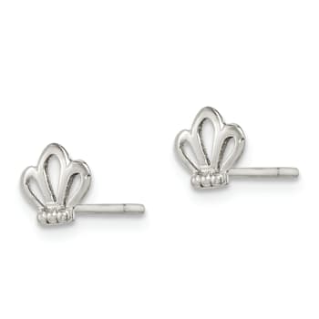 Sterling Silver and Beaded Tiara Children's Post Earrings