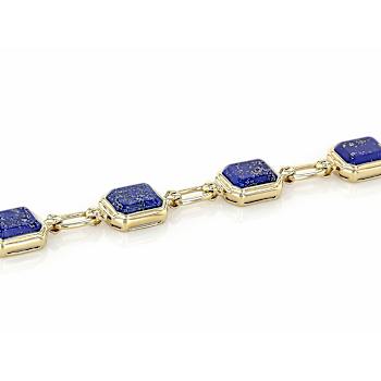 Lapis Lazuli Tennis Bracelet In 18K Gold Over Sterling Silver