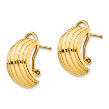 14k Yellow Gold Polished Fancy Stud Earrings
