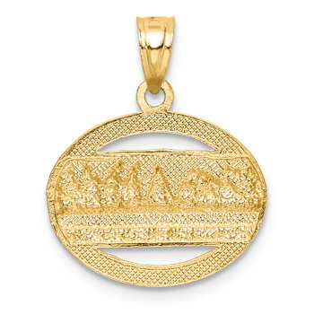 14k Two-tone Gold  Textured The Last Supper Pendant