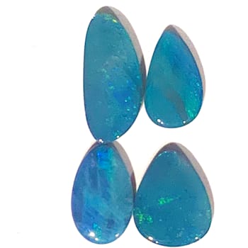 Opal on Ironstone Free-Form Doublet Set of 4 7.80ctw
