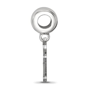 Sterling Silver Rhodium-plated LogoArt Baylor University Small Dangle Bead