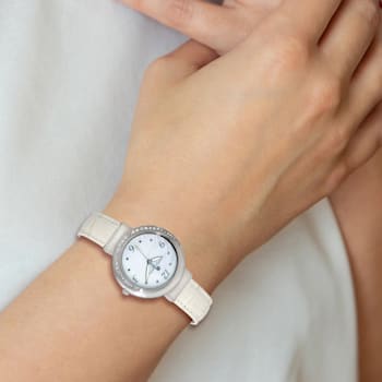 Charles Hubert Ladies Stainless Steel Leather Band 38mm Watch