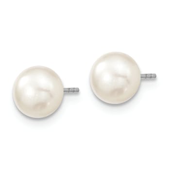 Rhodium Over Sterling Silver 6-7mm Freshwater Pearl Adjustable
Necklace/Bracelet/Earring Set