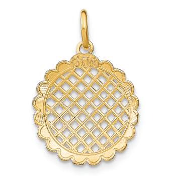 14K Two-tone Gold  Diamond-Cut Sunflower Pendant