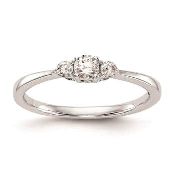 Rhodium Over 14K White Gold First Promise Diamond Promise/Engagement
Ring 0.25ctw
