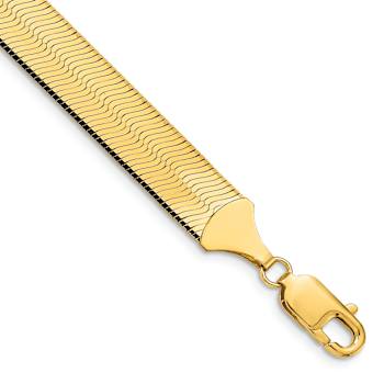 10k Yellow Gold 10mm Silky Herringbone Link Bracelet