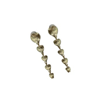 Off Park® Collection, Champagne Graduating Heart Crystal Earring.