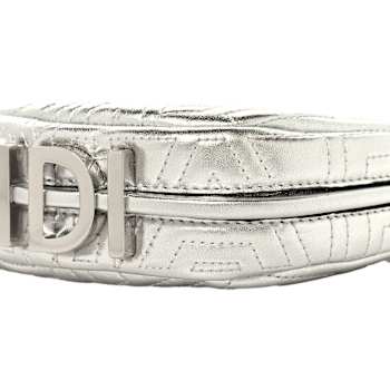 Fendi x Marc Jacobs Fendigraphy Silver Tone Mini Hobo Leather Bag