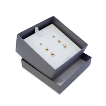 3-Pack 14k Yellow Gold Ball Stud Earrings - 3mm, 4mm, and 5mm Sizes