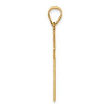 14k Yellow Gold Florentine Satin Cross Pendant