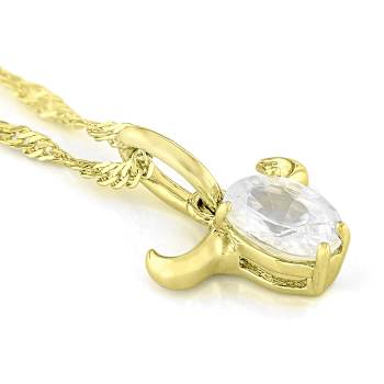 White Zircon Taurus Birthstone Pendant