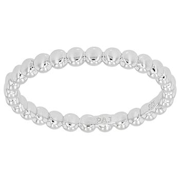 Set Of Two Beaded Band Rings In 18K Gold Over Sterling Silver And
Sterling Silver