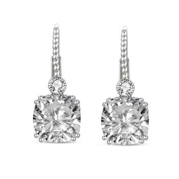 CZ Drop Earrings In Sterling Silver